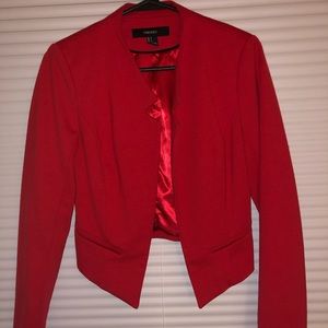Stylish Cropped Red Blazer
